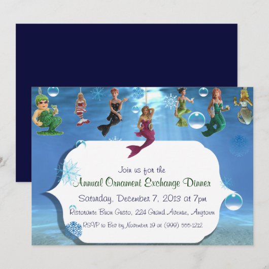 Onder het Zee de Versiering Innodigingen van de Ui Kaart (Voorkant / Achterkant)