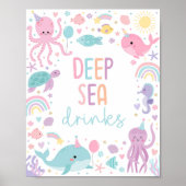 Onder het Zee Deep Zee Drinken Party Poster (Voorkant)