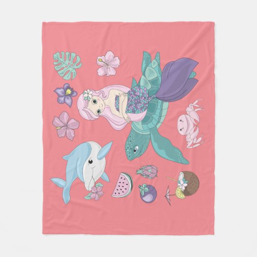 "Onder het zee" deken voor meisjes. (Voorkant)