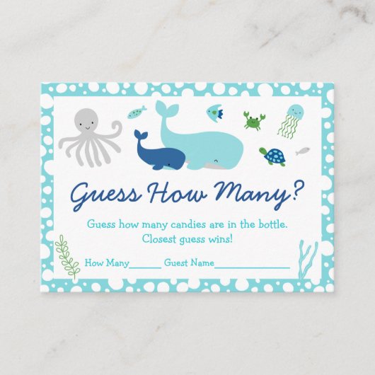 Onder het Zee denk je hoeveel spel Informatiekaartje (Voorkant)