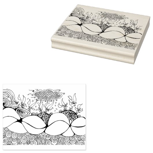 Onder het Zee Design Rubberstempel (Gestempeld)