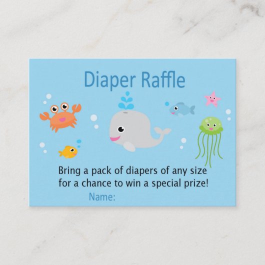 Onder het zee Diaper Raffle Tickets (Voorkant)