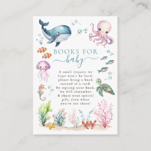 Onder het Zee Dieren Baby shower Boeken voor Baby Informatiekaartje