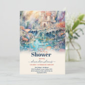 Onder het Zee Dieren Baby shower Kaart (Staand voorkant)