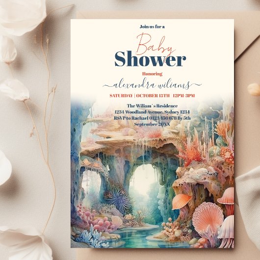 Onder het Zee Dieren Baby shower Kaart