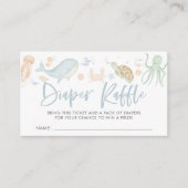 Onder het Zee Dieren Baby shower Luier Raffle Informatiekaartje (Voorkant)
