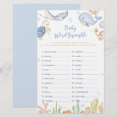 Onder het zee dieren Baby shower Word Scramble (Voorkant / Achterkant)