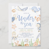 Onder het zee dieren oceaan Baby shower Kaart (Voorkant)