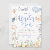 Onder het zee dieren oceaan Verjaardag Kaart (Voorkant)