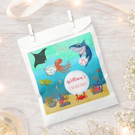 Onder het Zee Dieren Ocean Water Bubble Bedankzakje (Geknipt)