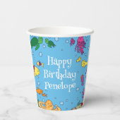 Onder het Zee Dieren Schattige Kids Verjaardagsfee Papieren Bekers (Achterkant)