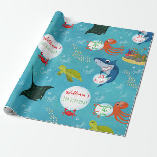 Onder het Zee dieren water bubbels patroon Cadeaupapier