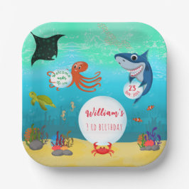 Onder het Zee Dieren Water Bubble Verjaardagsfeest Papieren Bordje