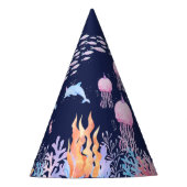 Onder het zee dierenverjaardag feesthoedjes (Voorkant)