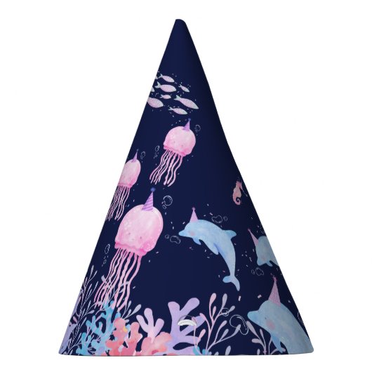 Onder het zee dierenverjaardag feesthoedjes (Rechts)