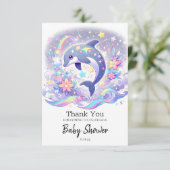 Onder het Zee Dolfijn Baby shower Bedankkaart (Staand voorkant)