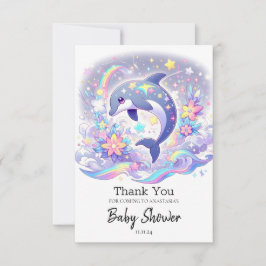 Onder het Zee Dolfijn Baby shower Bedankkaart
