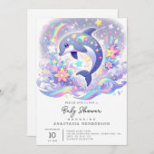 Onder het Zee Dolfijn Baby shower Kaart (Voorkant / Achterkant)