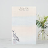 Onder het Zee Dolfijn Gepersonaliseerd 2 Briefpapier (Staand voorkant)