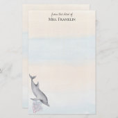 Onder het Zee Dolfijn Gepersonaliseerd 2 Briefpapier (Voorkant / Achterkant)