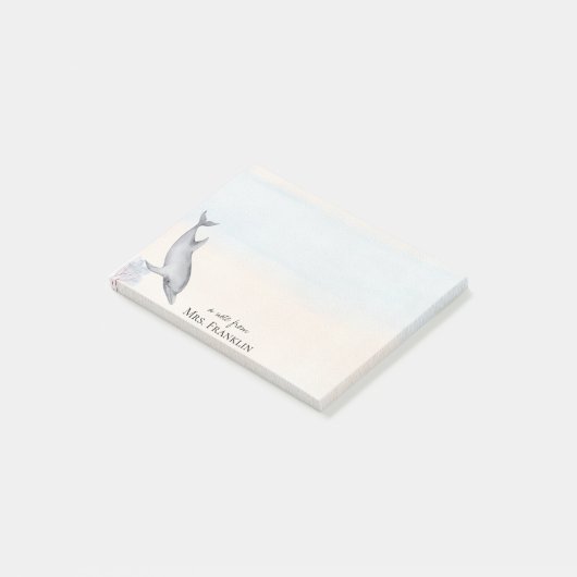 Onder het Zee Dolfijn Gepersonaliseerd 2 Post-it® Notes (Schuin)