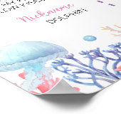 Onder het Zee Dolfijn Kind Verjaardag Mijlpaal tek Poster (Hoek)