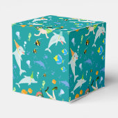 Onder het zee dolfijnen en jongen verjaardagsfeest bedankdoosjes (Achterkant)