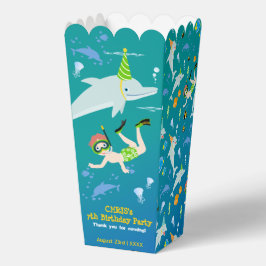Onder het zee dolfijnen en jongen verjaardagsfeest bedankdoosjes