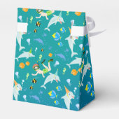 Onder het zee dolfijnen en jongen verjaardagsfeest bedankdoosjes (Achterkant)