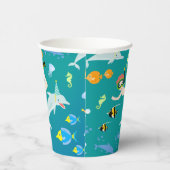 Onder het zee dolfijnen en jongen verjaardagsfeest papieren bekers (Rechts)