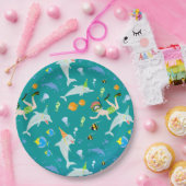 Onder het zee dolfijnen en jongen verjaardagsfeest papieren bordje (Feest)