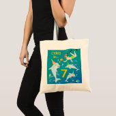 Onder het zee dolfijnen en jongen verjaardagsfeest tote bag (Voorkant (product))