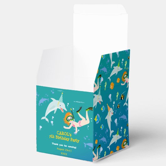 Onder het zee dolfijnen en meisje Verjaardagsfeest Bedankdoosjes (Geopend)