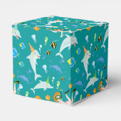 Onder het zee dolfijnen en meisje Verjaardagsfeest Bedankdoosjes (Achterkant)