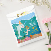 Onder het zee dolfijnen en meisje Verjaardagsfeest Bedankzakje (Gezegeld)