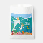 Onder het zee dolfijnen en meisje Verjaardagsfeest Bedankzakje (Voorkant)