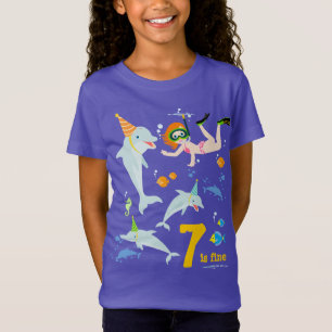 Onder het zee dolfijnen en meisje Verjaardagsfeest T-shirt