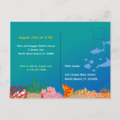 Onder het zee dolfijnen en meisje Verjaardagsfeest Uitnodiging Briefkaart (Achterkant)