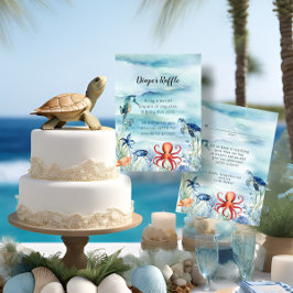 Onder het Zee Dolfijnschildpad Blauwe Luier Raffle Informatiekaartje