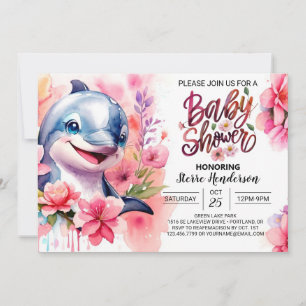 Onder het Zee Dolphin Baby shower Invitation Kaart