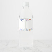 Onder het Zee Dolphin Birthday Water Bottle Label Waterfles Etiket (Achterkant)