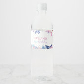 Onder het Zee Dolphin Birthday Water Bottle Label Waterfles Etiket (Voorkant)