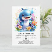 Onder het Zee Dolphin Delight Verjaardag Kaart (Staand voorkant)