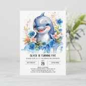 Onder het Zee Dolphin Delight Verjaardag Kaart (Staand voorkant)