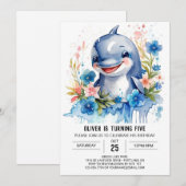 Onder het Zee Dolphin Delight Verjaardag Kaart (Voorkant / Achterkant)