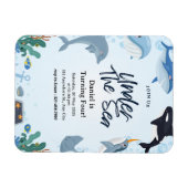 Onder het Zee Dolphin Shark Whales Verjaardag Kind Magneet (Horizontaal)