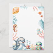 Onder het Zee Dolphin Turtle Kids Verjaardagsfeest Kaart (Achterkant)