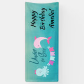 Onder het Zee Dolphin | Verjaardag van het meisje Spandoek (Verticaal)