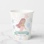Onder het Zee Donkere Huid Zeemeermin Witte Dag Papieren Bekers (Voorkant)