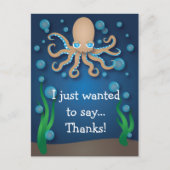 Onder het Zee Ecru Octopus Thank You Briefkaart (Voorkant)